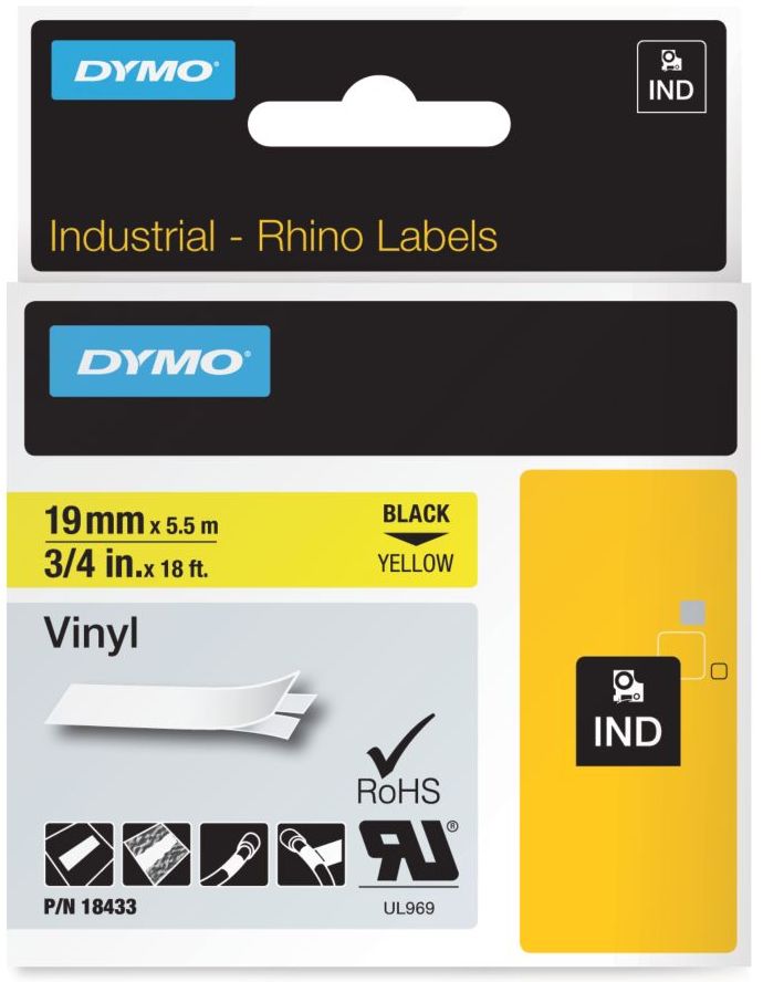 Цветные виниловые этикетки Rhino, 19 мм х 5.5 м Цветные виниловые этикетки Rhino, 19 мм х 5.5 м