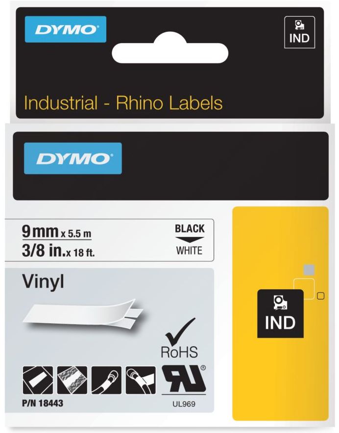 Цветные виниловые этикетки Rhino, 9 мм х 5.5 м Цветные виниловые этикетки Rhino, 9 мм х 5.5 м