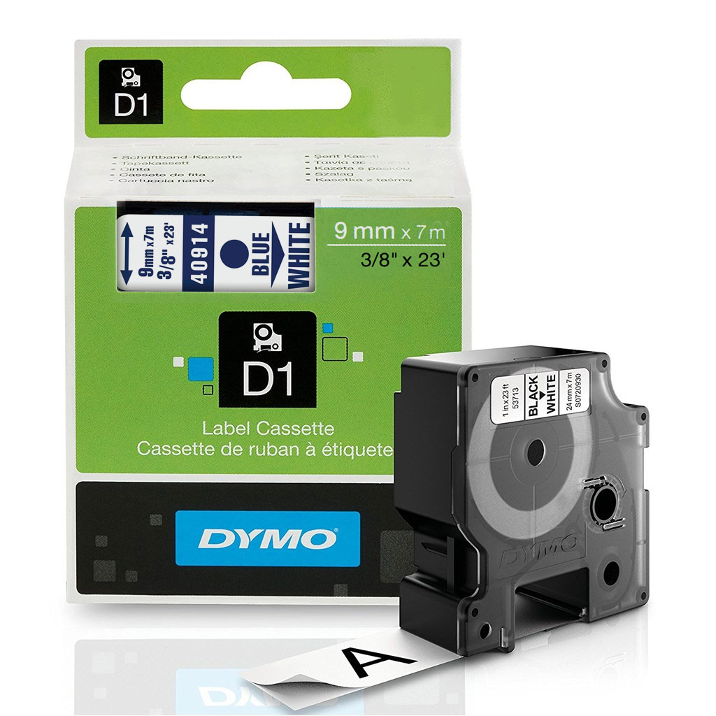 Стандартные этикетки Dymo D1, 9 мм х 7м Стандартные этикетки Dymo D1, 9 мм х 7м