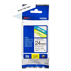 Картридж brother tze 251 с лентой 24 мм х 8 м, пластик, черный шрифт