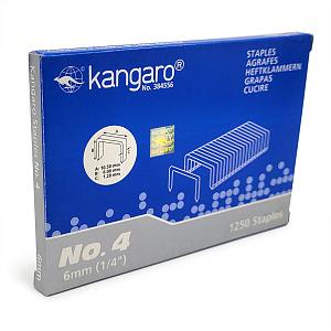 Скобы 4 - 6 мм для степлера Kangaro, 1250 штук