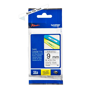 Картридж brother tze 221 с лентой 9 мм х 8 м, пластик, черный шрифт