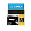 Лента полиэстровая Dymo, для принтеров Rhino, черный шрифт, 5.5 м х 9 мм, металлик