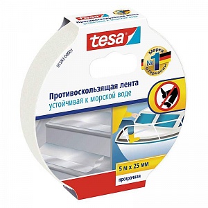 Лента противоскользящая tesa, 5 м х 25 мм, прозрачная